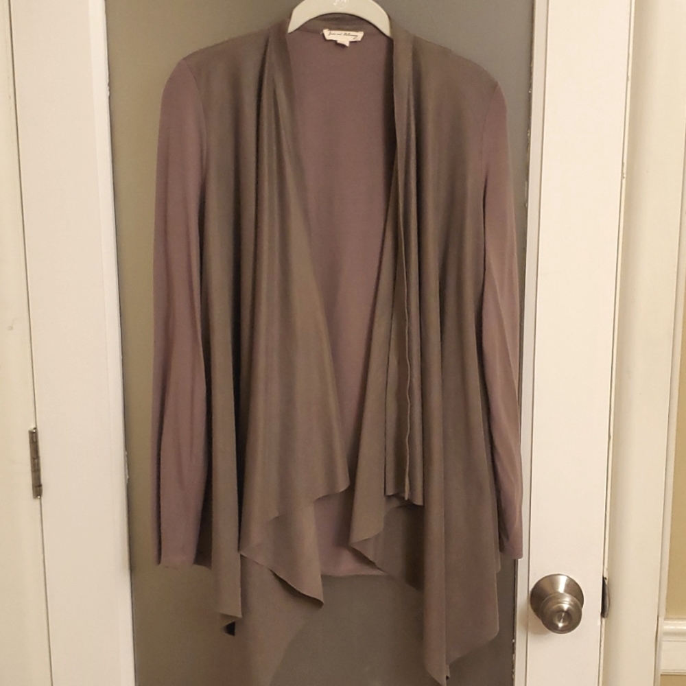 Brown Cardigan Sweater Open Front Sz M